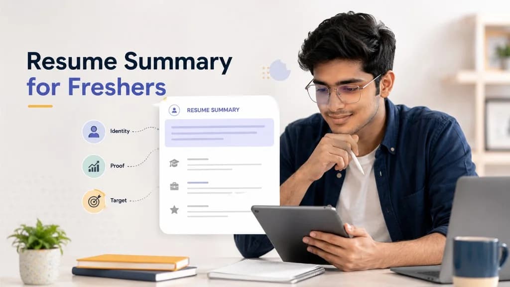 Resume summary examples for freshers in India by role and company